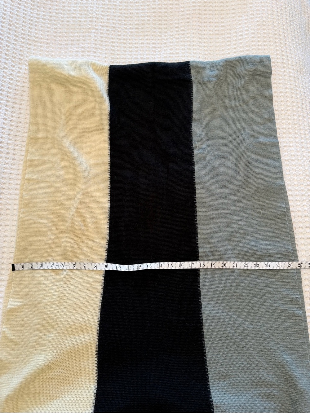 DONNI Tri-Color Colorblock Fringe Scarf - Picture 4 of 6